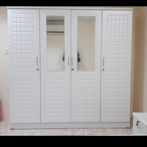 4-Door Modern Wardrobe with Mirror
