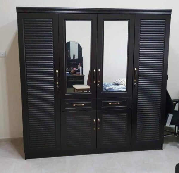 Modern 4-Door Cabinet with Mirror