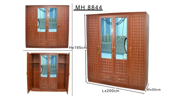 4-Door Wardrobe with Mirror