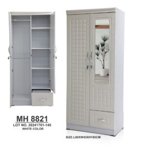 2-Door Cabinet with Mirror – Sleek and Stylish Storage