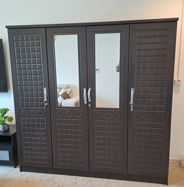 4-Door Cabinet with Mirror – Premium Storage Solution