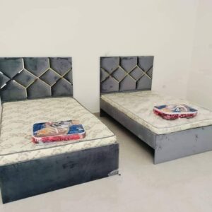 Fabric Double Bed Frame (120x190cm) with 20cm Thick Medical Mattress – All Colors Available