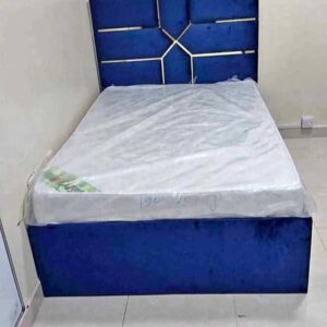 Fabric Double Bed (120x190cm) with 20cm Thick Medical Mattress – All Colors Available