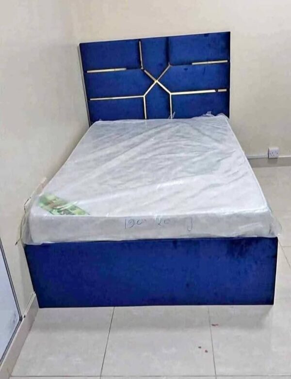 Fabric Double Bed (120x190cm) with 20cm Thick Medical Mattress – All Colors Available