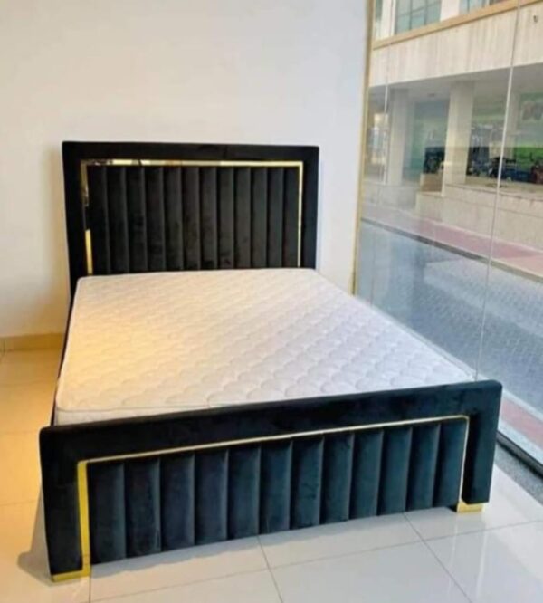 Fabric Double Bed (120x190cm) with 20cm Thick Medical Mattress – All Colors Available