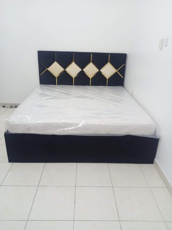 Fabric King Size Bed (180x200cm) with 20cm Thick Medical Mattress – All Sizes & Colors Available