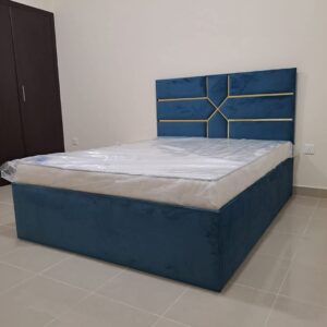 Fabric King Size Bed (180x200cm) with 20cm Thick Medical Mattress – All Sizes & Colors Available
