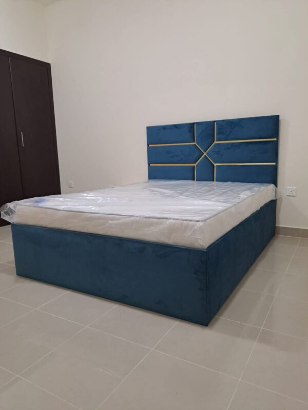 Fabric King Size Bed (180x200cm) with 20cm Thick Medical Mattress – All Sizes & Colors Available