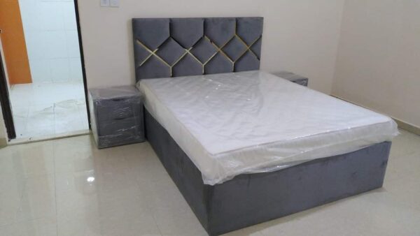 Fabric King Size Bed Frame (180x200cm) with 20cm Thick Medical Mattress – All Sizes & Colors Available