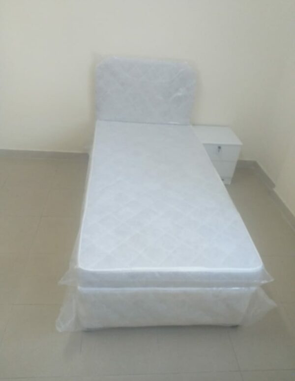 American Single Bed (90x190cm) with Headboard & 20cm Thick Medical Mattress – All Sizes Available