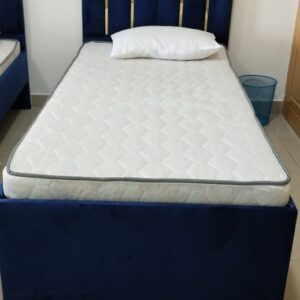 Fabric Single Bed (90x190cm) with 20cm Thick Medical Mattress – Available in All Colors