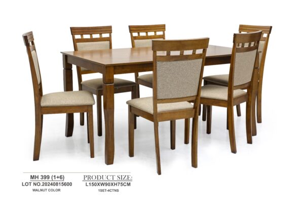 Solid Wood 6-Chair Dining Set with Table – Durable and Stylish