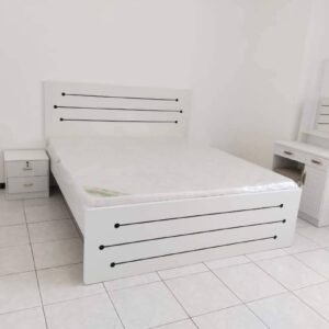King Size Bed Set 180x200cm with 20cm Medical Mattress, 2 Side Tables & Dressing Table – Black & Brown