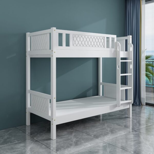 Solid Wood Bunk Bed Single Size 90x190cm with 10cm Medical Mattress