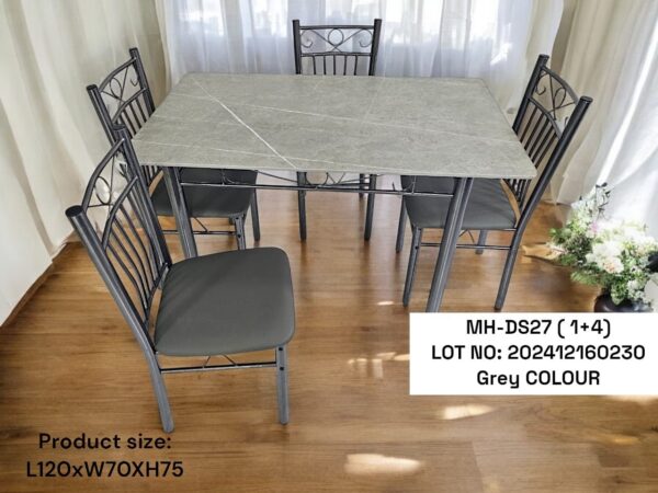 1+4 Dining Set with Table – 4 Chairs Included